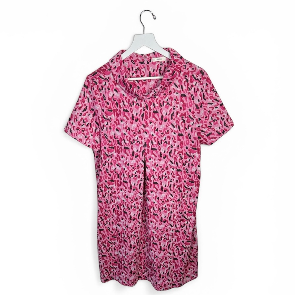 Tyler Böe Kristen Shift Dress in Pink Cheetah Print W2233 Sz XL